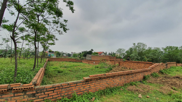 Đất tại Thạch Thất được phân lô, làm tường rào (Ảnh: TK)