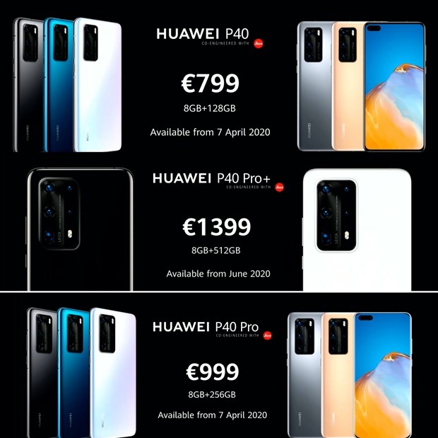 Huawei đã chính thức giới thiệu 3 phiên bản dòng P40 với giá từ 799 Euro trong một sự kiện ra mắt trực tuyến trong tối 26/3 tại châu Âu.(Ảnh Internet)