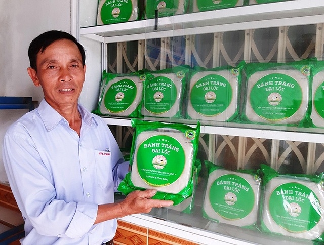 Sản phẩm bánh tráng Đại Lộc của HTX Nông nghiệp Ái Nghĩa được công nhận đạt hạng 4 sao OCOP (Ảnh: Internet)