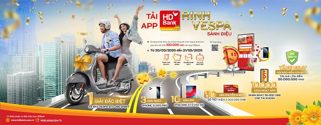 “Tải App HDBank – Rinh Vespa sành điệu”