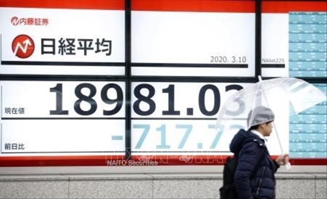 Chứng khoán châu Á giảm sâu trong phiên giao dịch sáng 30/3 (Ảnh Internet)