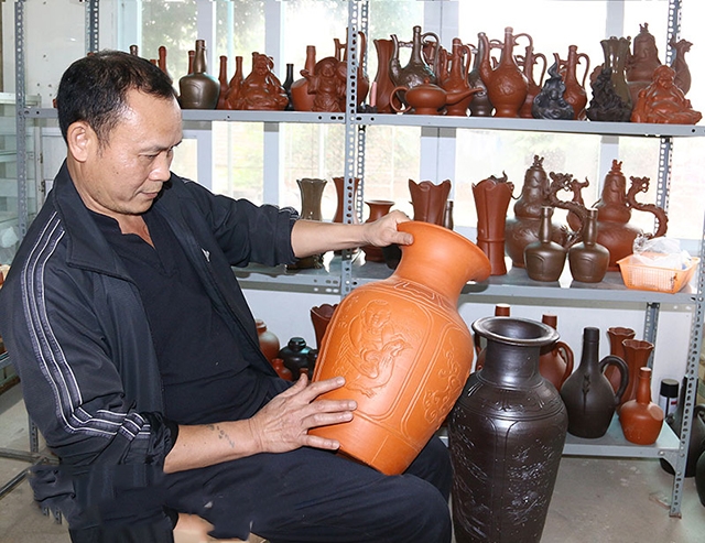 Gốm của HTX Quyết Thành đã được bảo hộ sở hữu trí tuệ nhãn hiệu sản phẩm (Ảnh: TL)