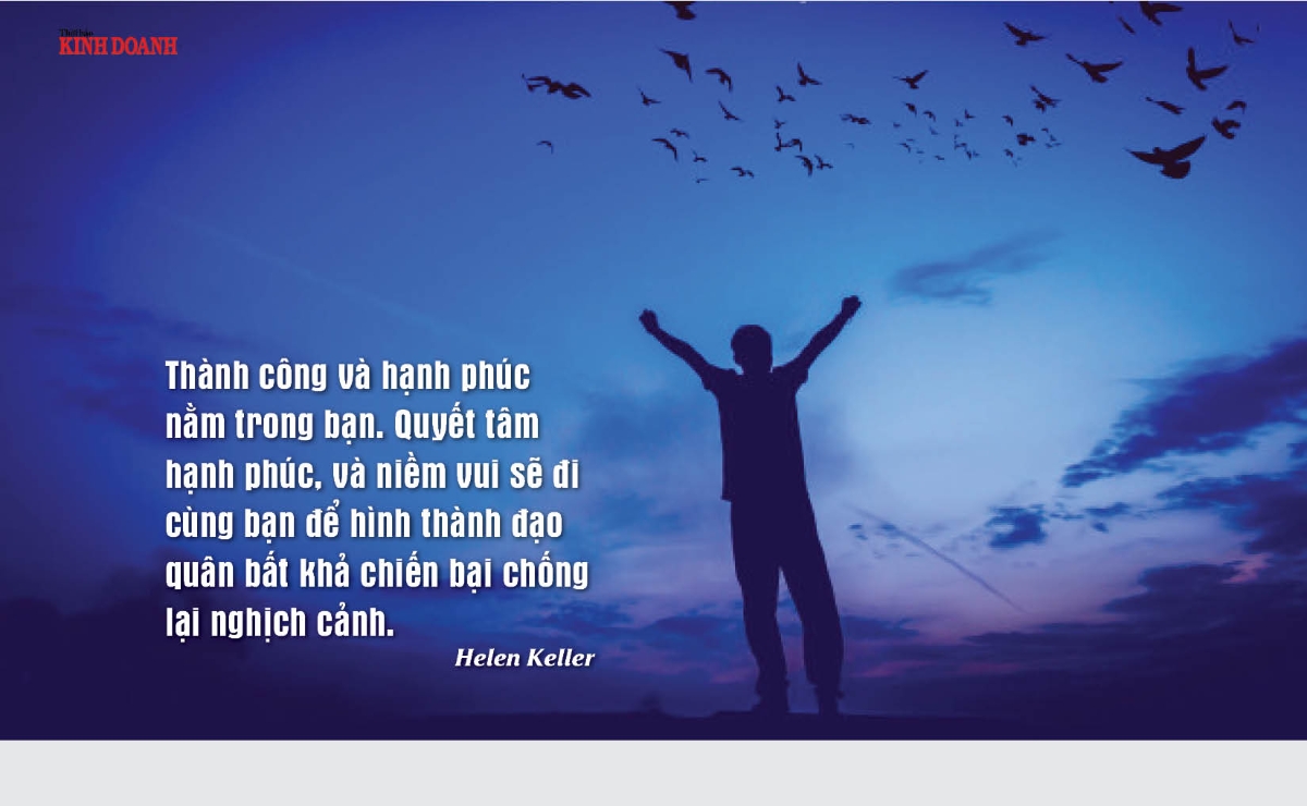Thành công và hạnh phúc nằm trong bạn. Quyết tâm hạnh phúc, và niềm vui sẽ đi cùng bạn để hình thành đạo quân bất khả chiến bại chống lại nghịch cảnh. Helen Keller