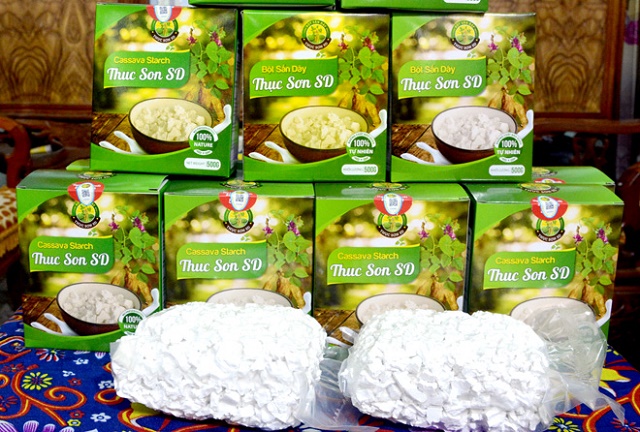 Sản phẩm tinh bột sắn dây của HTX Thục Sơn (Ảnh: TL)