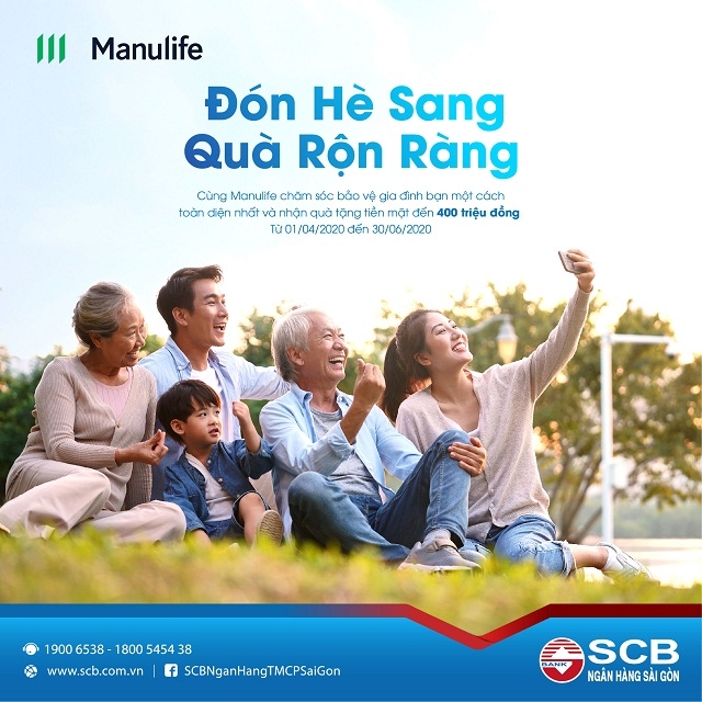 Nhận quà tiền mặt lên đến 400 triệu của SCB và Manulife
