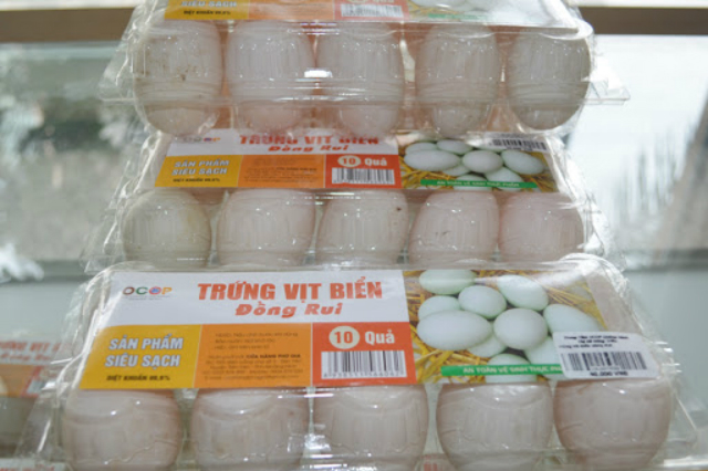 Sản phẩm trứng vịt biển Đồng Rui đã có mặt tại một số siêu thị