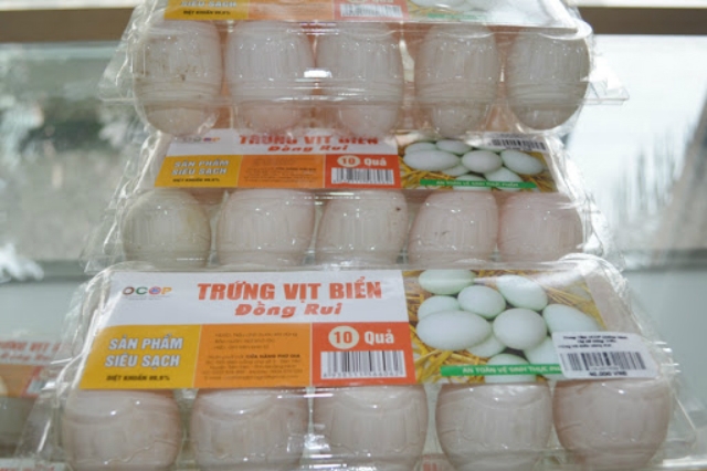 Sản phẩm trứng vịt biển Đồng Rui đã có mặt tại một số siêu thị