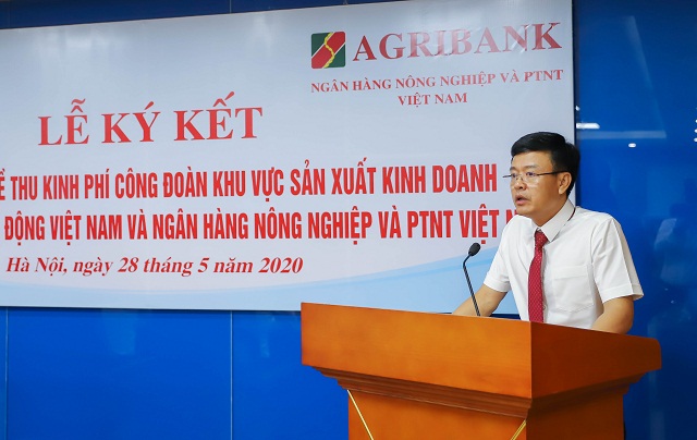 Phó TGĐ Agribank Nguyễn Hải Long phát biểu tại buổi Lễ