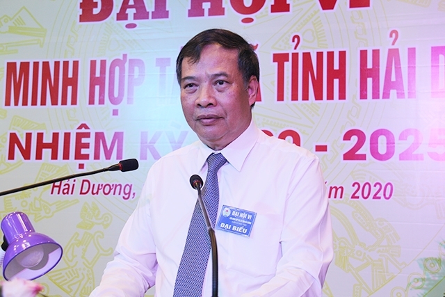 Bí thư Tỉnh ủy, Chủ tịch HĐND tỉnh Hải Dương Nguyễn Mạnh Hiển phát biểu chỉ đạo Đại hội Liên minh HTX tỉnh Hải Dương nhiệm kỳ 2020 - 2025