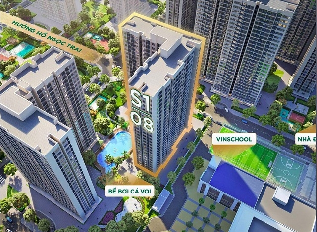 Tòa tháp S1.08 nằm ngay kế cận trường học Vinschool và nhiều tiện ích cho các cư dân nhí
