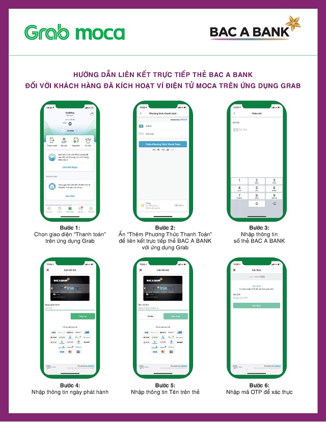 Hướng dẫn liên kết trực tiếp thẻ BAC A BANK