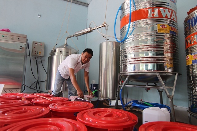 Cơ sở sản xuất rượu Bàn Than của HTX Thuận An (Ảnh: TL)