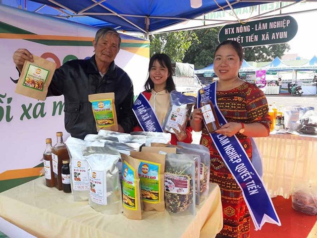 Hợp tác xã Nông-Lâm nghiệp Quyết Tiến (Gia Lai) thường xuyên tham gia các sự kiện xúc tiến thương mại (Ảnh: TL)