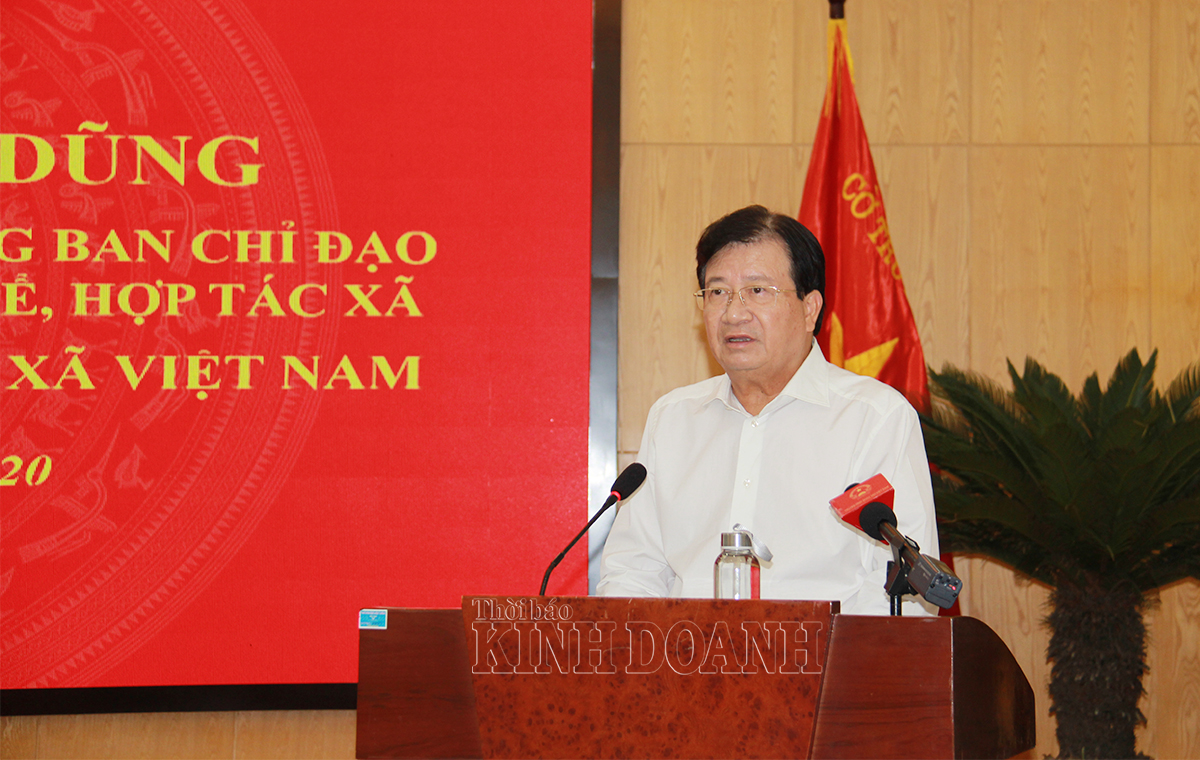 Phó Thủ tướng Trịnh Đình Dũng phát biểu chỉ đạo tại buổi làm việc với Liên minh HTX Việt Nam (Ảnh: Phạm Duy)