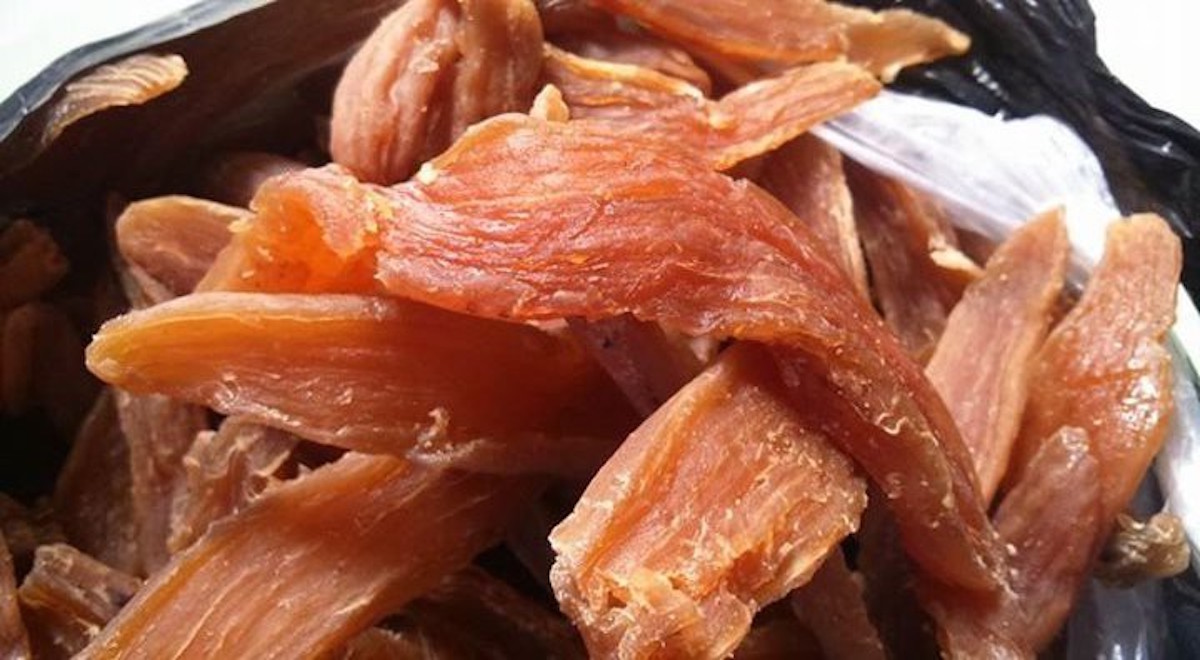 Sản phẩm khoai deo của HTX Sản xuất và Chế biến khoai deo Hải Ninh.