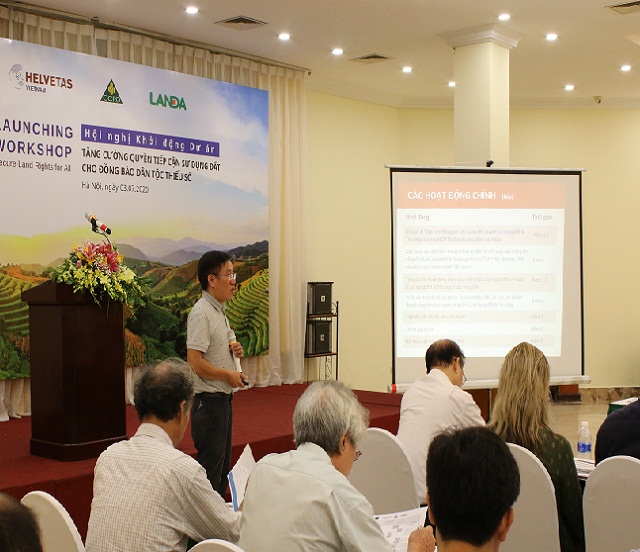 Quang cảnh Hội nghị khởi động dự án Tăng cường quyền tiếp cận đất đai của người dân tộc thiểu số