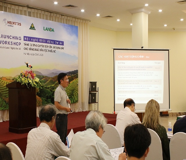 Quang cảnh Hội nghị khởi động dự án Tăng cường quyền tiếp cận đất đai của người dân tộc thiểu số