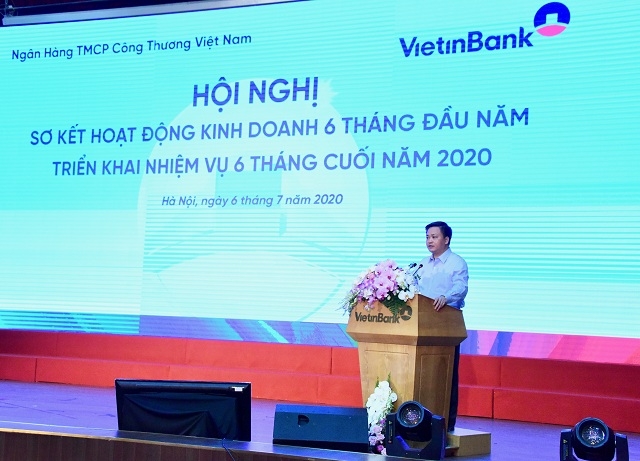 Ông Lê Đức Thọ - Bí thư Đảng ủy, Chủ tịch HĐQT VietinBank phát biểu tại Hội nghị