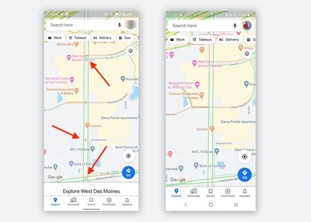 Google Maps thử nghiệm hiển thị đèn giao thông trên Android (Ảnh Internet)