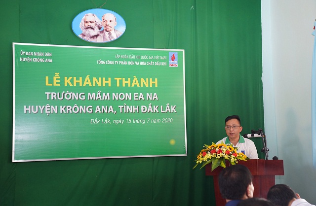 Đại diện PVFCCo phát biểu tại Lễ khánh thành