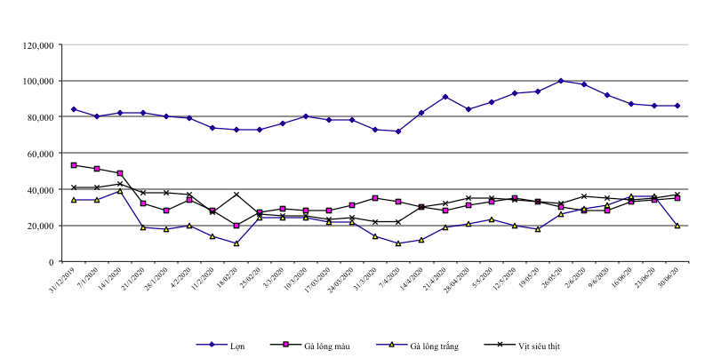 Biến động giá thịt lợn so với giá gia cầm