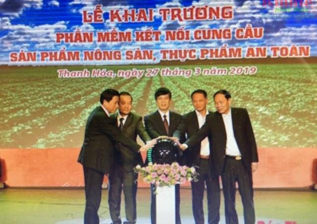 Nghi thức khai trương phần mềm kết nối cung cầu sản phẩm nông sản, thực phẩm an toàn tỉnh Thanh Hóa (Ảnh: TL)
