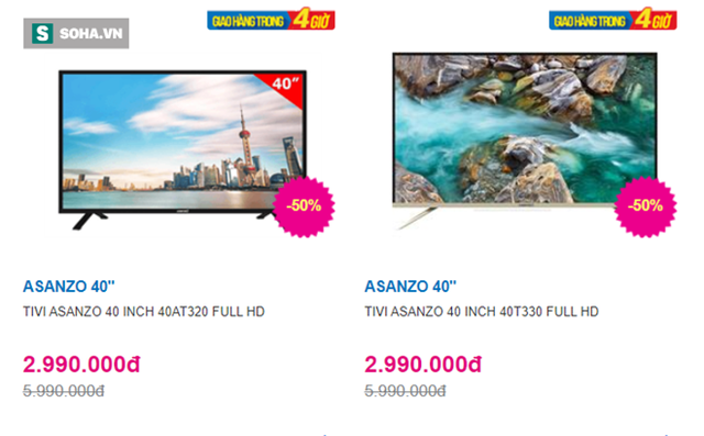 TV LED 40 inch giảm giá rất mạnh (Ảnh Internet)