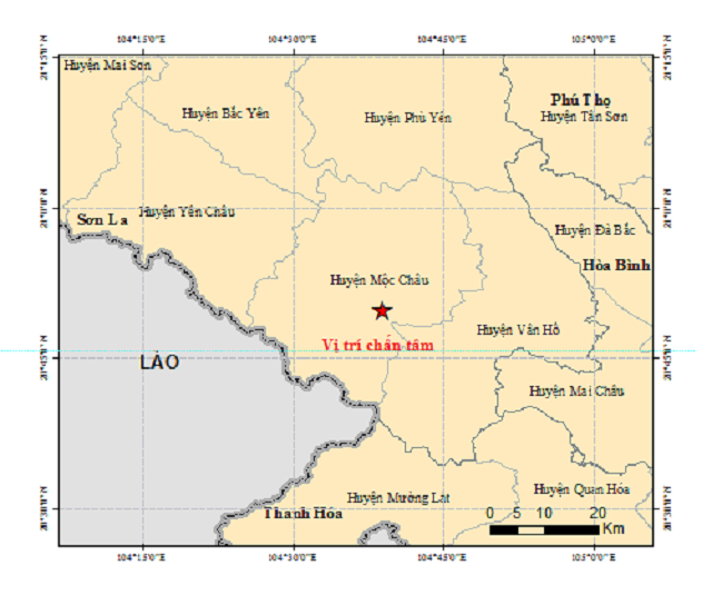 Vị trí xảy ra động đất (Ảnh: Google Map)