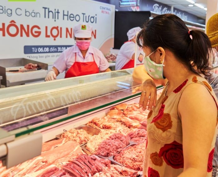 Hệ thống siêu thị GO!/Big C trên toàn quốc triển khai chương trình bán thịt heo tươi không lợi nhuận.