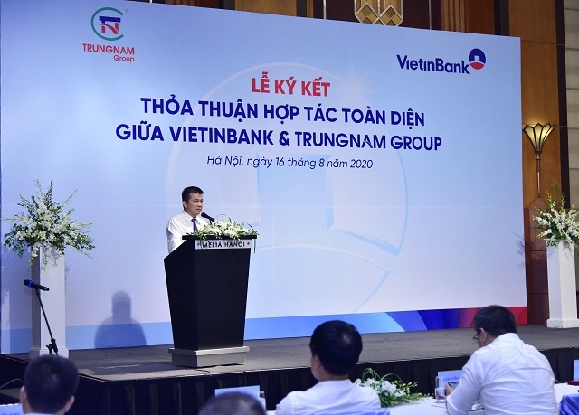 Chủ tịch HĐQT Trung Nam Group Nguyễn Tâm Thịnh phát biểu.
