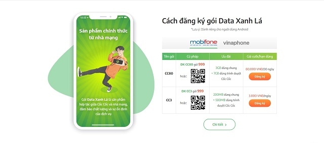 Cách đăng ký gói Data Xanh Lá cho MobiFone