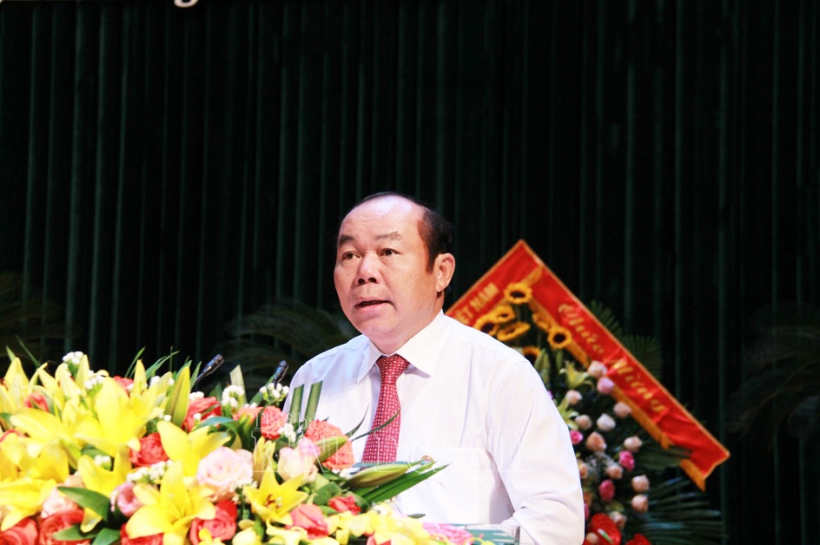 Chủ tịch Liên minh HTX Việt Nam Nguyễn Ngọc Bảo đánh giá cao kết quả đạt được trong nhiệm kỳ vừa qua của Liên minh HTX tỉnh Bắc Giang trong phát triển KTHT, HTX