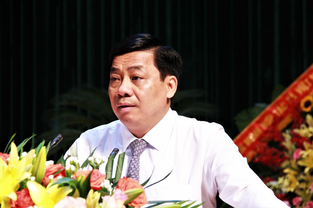 Ông Dương Văn Thái, Chủ tịch UBND tỉnh Bắc Giang cảm ơn Liên minh HTX Việt Nam đã quan tâm chỉ đạo sâu sát đối với Ban Chấp hành, Ban Thường vụ Liên minh HTX tỉnh nhiệm kỳ vừa qua