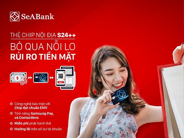 Thẻ chip ghi nợ nội địa s24 của SeABank.