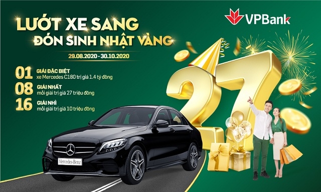 Cơ hội trúng ô tô Mercedes thế hệ mới với VPBank.