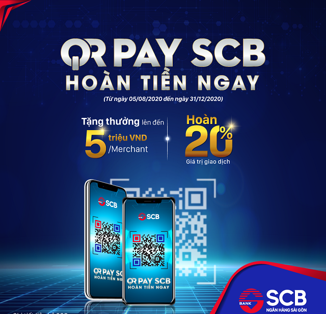 “QR Pay - SCB hoàn tiền ngay” dành cho khách hàng.