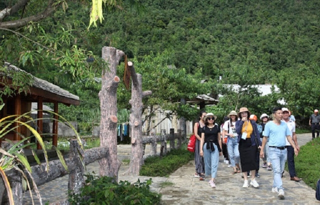 Bao tiêu sản phẩm đi đôi với phát triển du lịch tại HTX Nậm Lỏng giúp nâng cao thu nhập cho người dân.