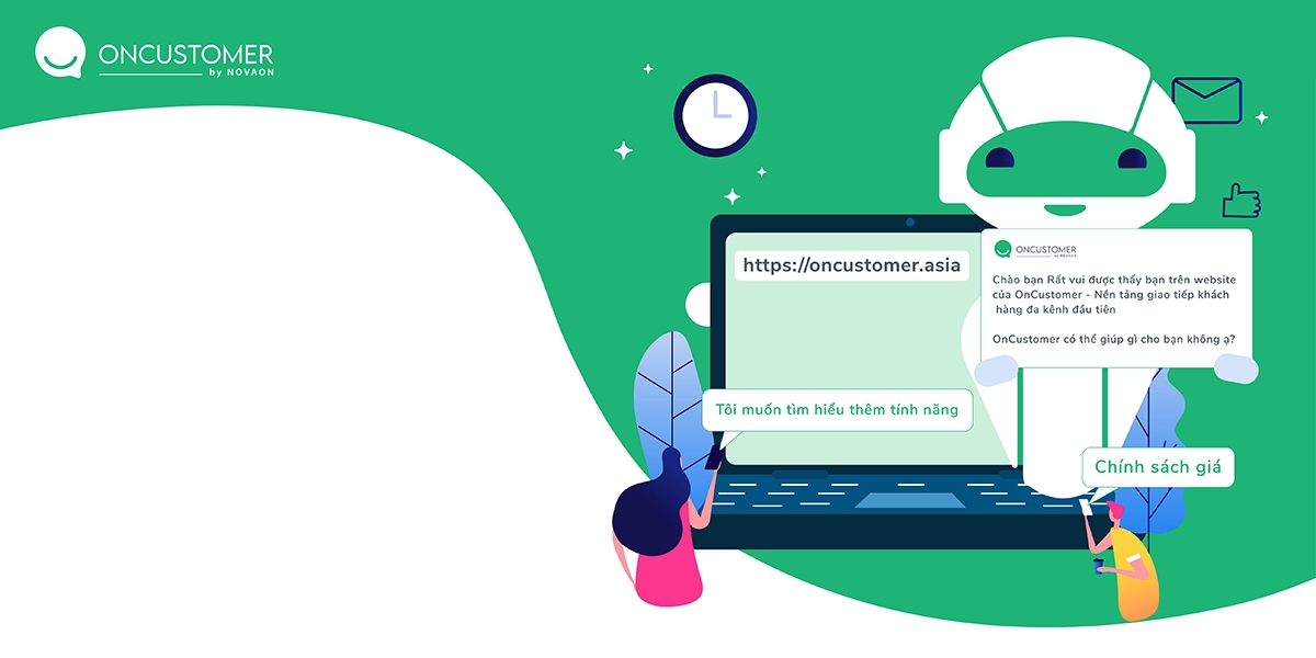 Chatbot website lần đầu tiên xuất hiện tại Việt Nam trên nền tảng OnCustomer.