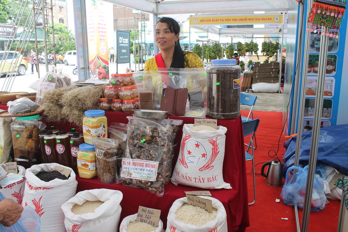 Các HTX, doanh nghiệp tại 20 tỉnh, thành phố trên cả nước mang sản phẩm OCOP đến giới thiệu và bày bán.