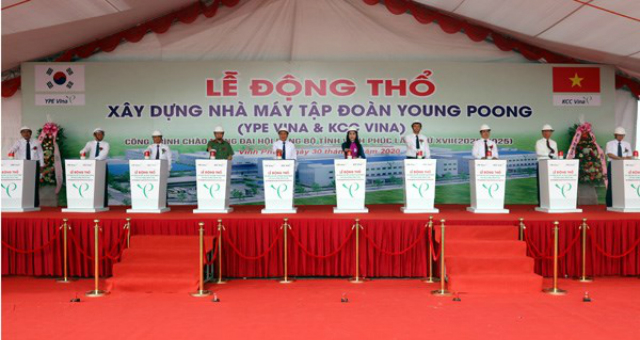 Khởi công nhà máy Tập đoàn Young Poong tại cụm công nghiệp Đồng Sóc.