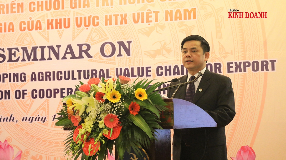 Phó Chủ tịch Liên minh HTX Việt Nam Nguyễn Văn Thịnh đánh giá cao việc phát triển chuỗi nông sản xuất khẩu.