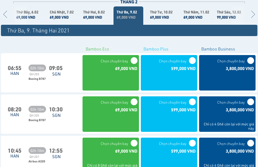Giá vé máy bay trong dịp Tết Tân Sửu của Bamboo Airways giảm thấp chưa từng có.