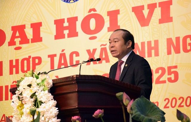 Chủ tịch Liên minh HTX Việt Nam Nguyễn Ngọc Bảo khẳng định khu vực KTTT, HTX đã góp phần không nhỏ vào phát triển kinh tế xã hội của Nghệ An.