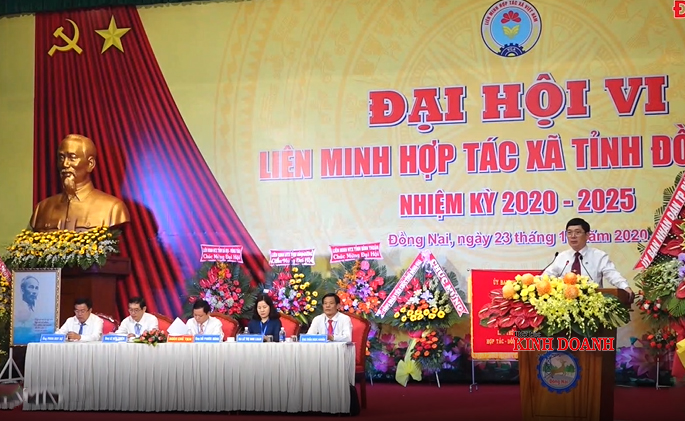 Phó Chủ tịch Lê Văn Nghị phát biểu tại Đại hội VI Liên minh HTX tỉnh Đồng Nai nhiệm kỳ 2020 - 2025.