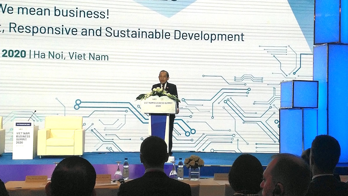 Phó Thủ tướng Thường trực Chính phủ Trương Hòa Bình khẳng định, Chính phủ Việt Nam kiên quyết tháo gỡ những điểm nghẽn, hỗ trợ phát triển Doanh nghiệp.