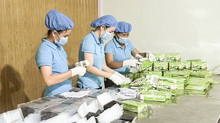 Khâu đóng gói cao được liệu tại HTX Định Sơn.