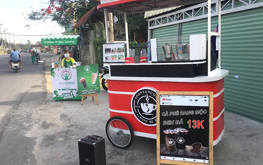 Mô hình bán cà phê lưu động đang nở rộ ở Tp.HCM hậu Covid-19.