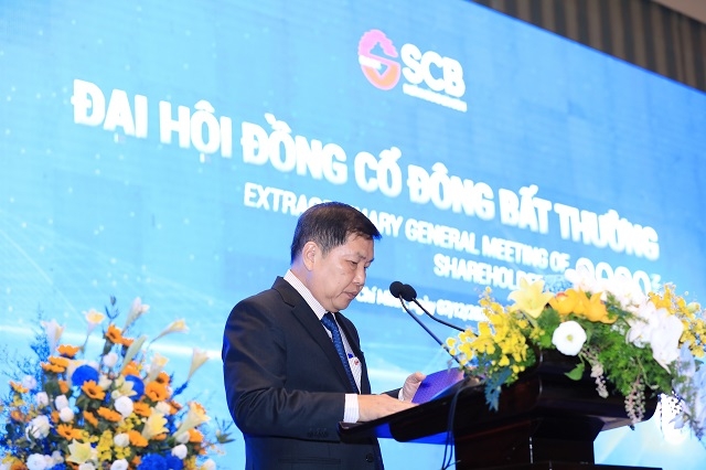 Ông Bùi Anh Dũng - Phó CT HĐQT SCB - tuyên bố khai mạc và thông qua chương trình nghị sự của Đại hội.