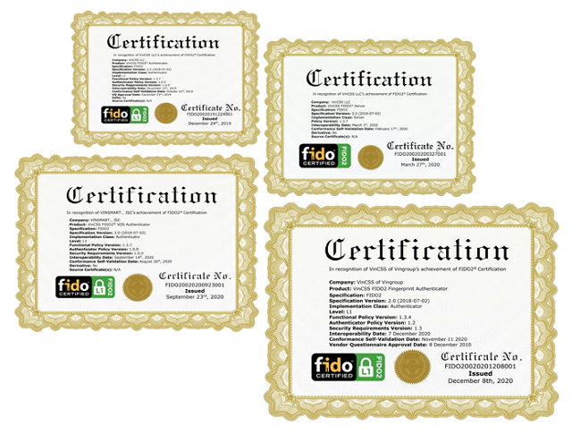 Vingroup tiến nhanh vào mảng xác thực mạnh đạt chuẩn quốc tế với 04 chứng chỉ FIDO2 trong vòng 12 tháng