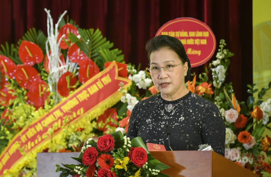 Chủ tịch Quốc hội Nguyễn Thị Kim Ngân phát biểu chỉ đạo Đại hội.